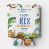 Dino Two rex 2nd boy Dinosaur birthday party Dosenkühler (Rückseite)