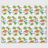 Dino Two rex 2nd boy Dinosaur birthday party Geschenkpapier (Flach)