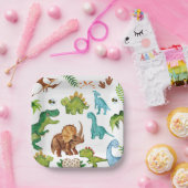 Dino Two rex 2nd boy Dinosaur birthday party Pappteller (Party)