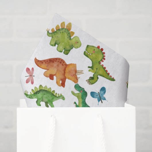 Dino Two rex 2nd boy Dinosaur birthday party Seidenpapier (Geschenktüte)