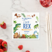 Dino Two rex 2nd boy Dinosaur birthday party Serviette (Beispiel)