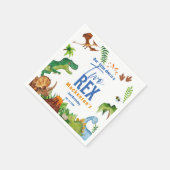 Dino Two rex 2nd boy Dinosaur birthday party Serviette (Ecke)