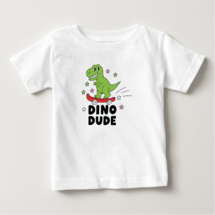 Dino Typ Süßer Dinosaurier Skateboard Kinder Baby T-shirt