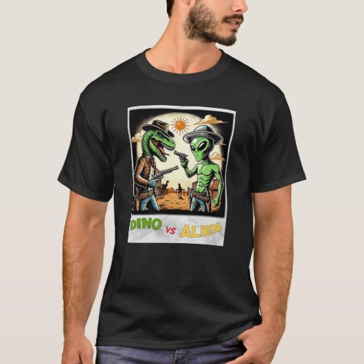 Dino UFO Selfie: Dino vs Alien (Man Tshirt) #05 T-Shirt (Vorderseite)