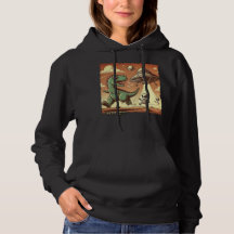 Dino-UFO-Selfie: Vintage Panik (Damen-Hoodie)