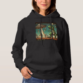 Dino UFO Selfie: Vintage Panik (Frauenhorodie) Hoodie