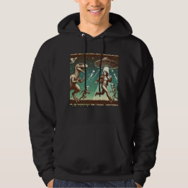 Dino UFO Selfie: Vintage Panik (Men Hoodie) Hoodie