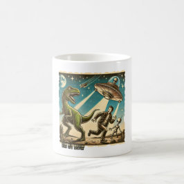Dino UFO Selfie: Vintage Panik (Tasse, T-Shirt Tas Kaffeetasse