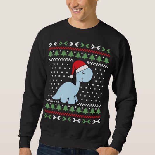 Dino Ugly Christmas Sweater Sweatshirt (Vorderseite)