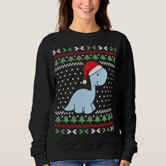 Dino Ugly Christmas Sweater Sweatshirt (Vorderseite)