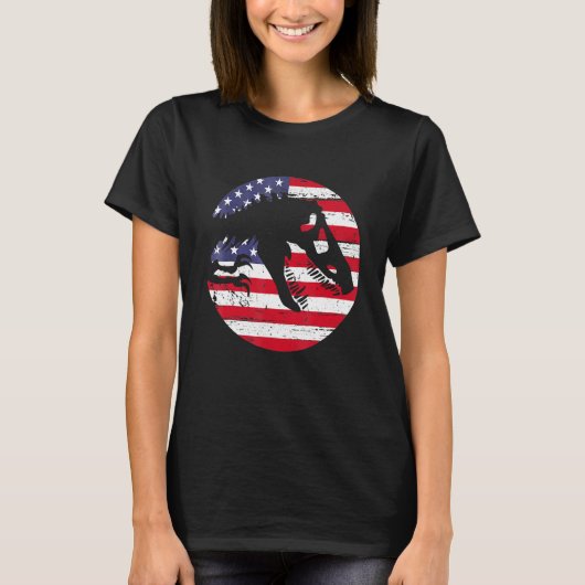 Dino USA Flag Patriotic Dinosaur Rex 4th Of July T-Shirt (Vorderseite)