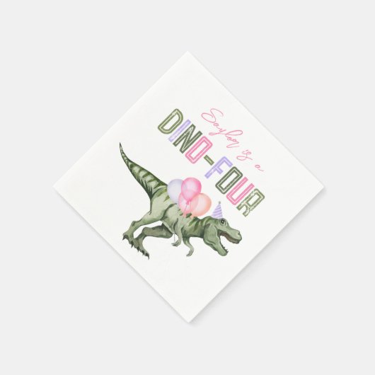 Dino-Vier-Party-Papier Napkins Serviette (Ecke)