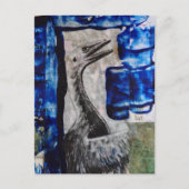 Dino-Vogel-Mixed-Media-Collage Postkarte (Vorderseite)