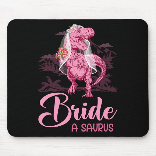 Dino Wedding Bride A Saurus Dinosaur Funny Geschen Mousepad (Vorne)