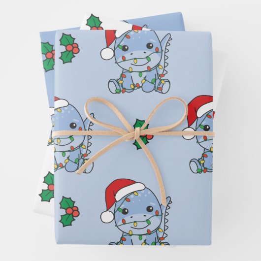 Dino Weihnachten Wintertiere Holiday Dinos Geschenkpapier Set (Beispiel)