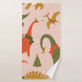 Dino Weihnachts Party Tree Rex. Dinosaurier in San Badehandtuch (Badehandtuch)