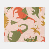 Dino Weihnachts Party Tree Rex. Dinosaurier in San Fleecedecke (Vorderseite (Horizontal))