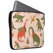 Dino Weihnachts Party Tree Rex. Dinosaurier in San Laptopschutzhülle (Vorne Rechts)