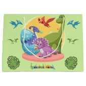 Dino-Welt-Illustration Große Geschenktüte (Vorderseite)