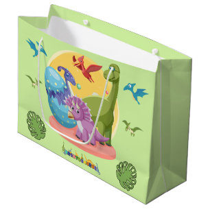 Dino-Welt-Illustration Große Geschenktüte