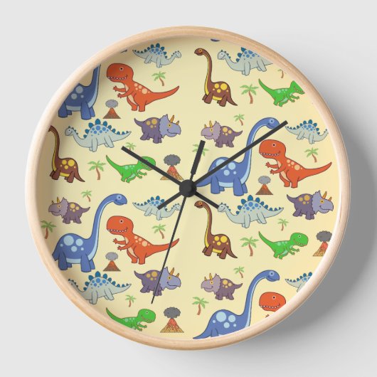 Dino World Wall Clock Uhr (Vorderseite)
