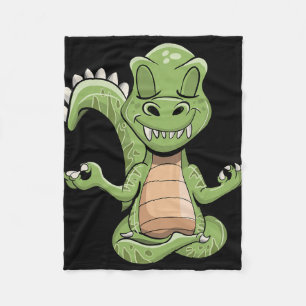 Dino Yoga Dinosaurier Drache meditierender T-Rex Y Fleecedecke