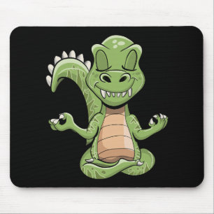 Dino Yoga Dinosaurier Drache meditierender T-Rex Y Mousepad