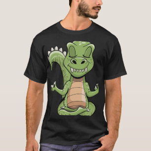 Dino-Yoga-Dinosaurier-Drache-meditierender-T-Rex-Y T-Shirt
