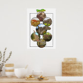 Dino Zoo: Dinosaurier Collage #2 Poster (Küche)