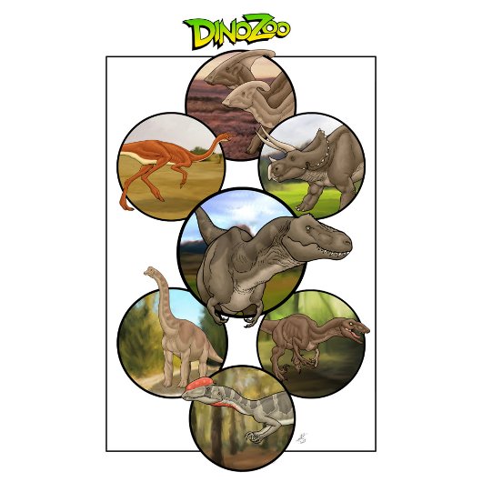 Dino Zoo: Dinosaurier Collage #2 T-Shirt