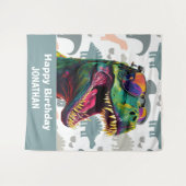 Dinoasur Cool T Rex Weißer Hintergrund Wandteppich (Vorderseite (Horizontal))