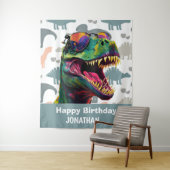 Dinoasur Cool T Rex Weißer Hintergrund Wandteppich (Beispiel)