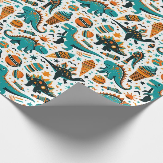 Dinoaur-Muster-Wrapping-Papier für funky Kid Geschenkpapier (Ecke)