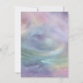 Dinocorn Babydusche | Farbenfrohe Einhorn Dinosaur Einladung (Rückseite)