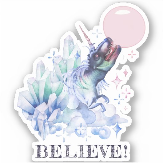 Dinocorn Bubblegum | Fantasie Glauben Unisaur Aufkleber (Vorderseite)
