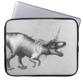 Dinocorn Chrome | Silver Unicorn Horned Dinosaurie Laptopschutzhülle (Vorderseite)