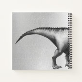 Dinocorn Chrome | Silver Unicorn Horned Dinosaurie Notizblock (Rückseite)