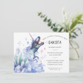 Dinocorn Crystal | Novelty Fantasy Abschluss Einladung (Stehend Vorderseite)