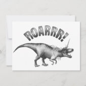 Dinocorn Crystal | Silver Monochrome Birthday Einladung (Rückseite)