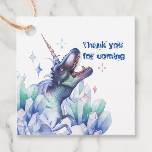 Dinocorn Crystal | Unicorn Dinosaur Mystical Party Geschenkanhänger (Vorderseite)