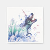 Dinocorn Crystal | Unicorn Dinosaur Mystical Party Serviette (Vorderseite)