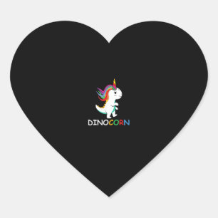 Dinocorn-Einhorn-Dinosaurier für Dinosaurier und E Herz-Aufkleber