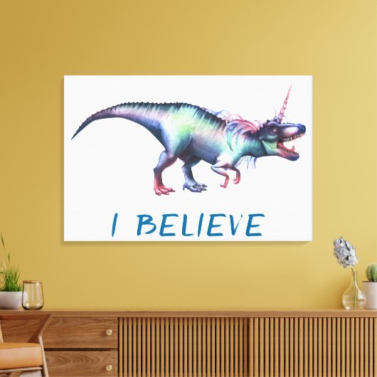 Dinocorn glaubt | Fantasy Roar Unisaur farbig Leinwanddruck (Insitu (Wohnzimmer))
