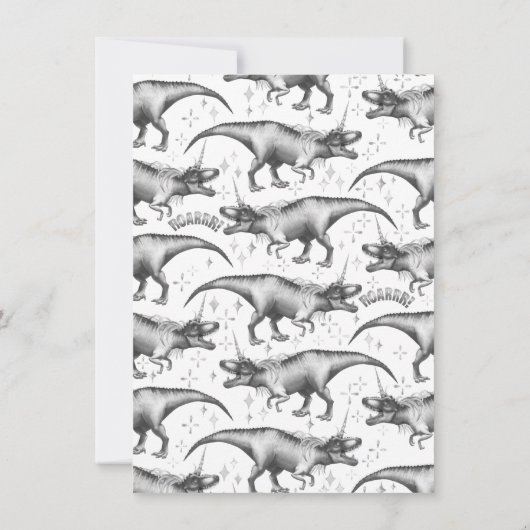 Dinocorn Joint Birthday Party | Unicorn Dinosaur Einladung (Rückseite)