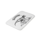 Dinocorn Roar | Silver Monochrome Minimal Wordart Badematte (Schrägansicht)