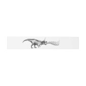 Dinocorn Roar | Silver Monochrome Minimal Wordart Einladungsbanderole (Flach)