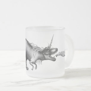Dinocorn Roar   Silver Monochrome Minimal Wordart Mattglastasse