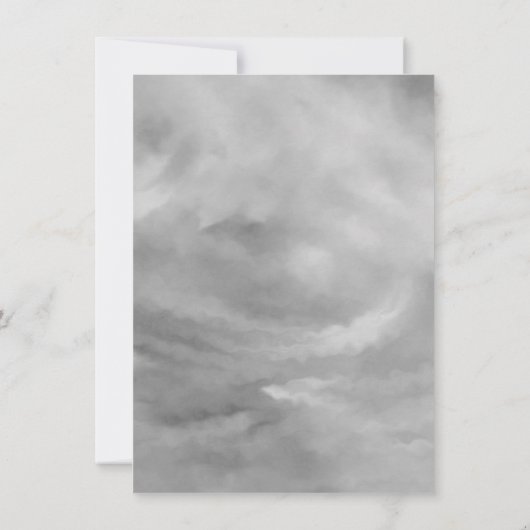 Dinocorn Silver | Monochrome neutrale Geschlechtsm Einladung (Rückseite)