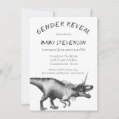 Dinocorn Silver | Monochrome neutrale Geschlechtsm Einladung (Vorderseite)