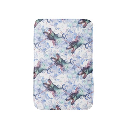 Dinocorn Wolken | Mystical Unicorn Horned Dinosaur Badematte (Vorderseite Vertikal)